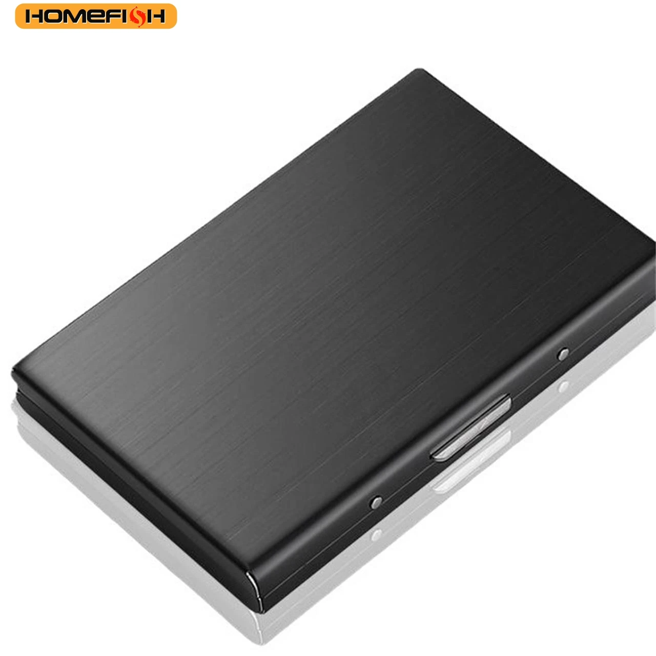 HOMEFISH Slim Stainless Steel ID Card Holder, RFID Anti-theft Business Card Case with 6 Slots