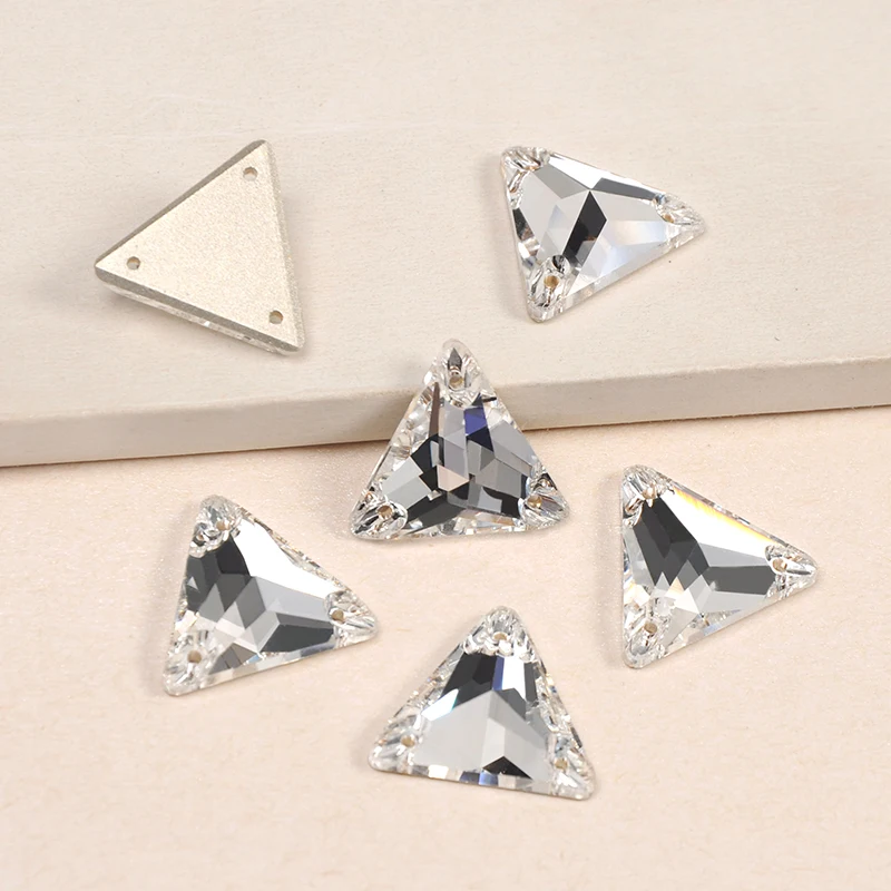 YANRUO 3270 All Sizes Clear Sew On Glitter Strass Triangle Crystal Flatback Rhinestone For Dress Shoes