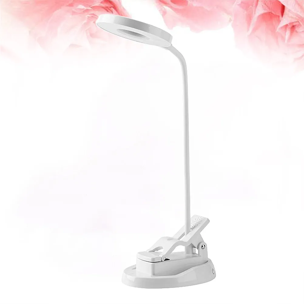 

1 шт. Перезаряжаемая настольная лампа-зеркало LED с клипсой, регулируемая на 360 градусов, для спальни, кабинета, прикроватного чтения