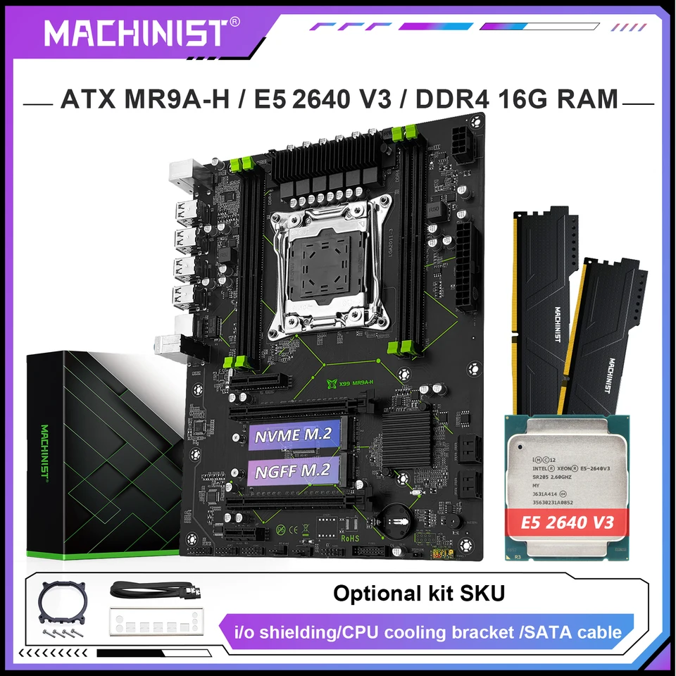 MACHINIST X99 マザーボード、オプションキット、Xeon E5 2640 V3 LGA