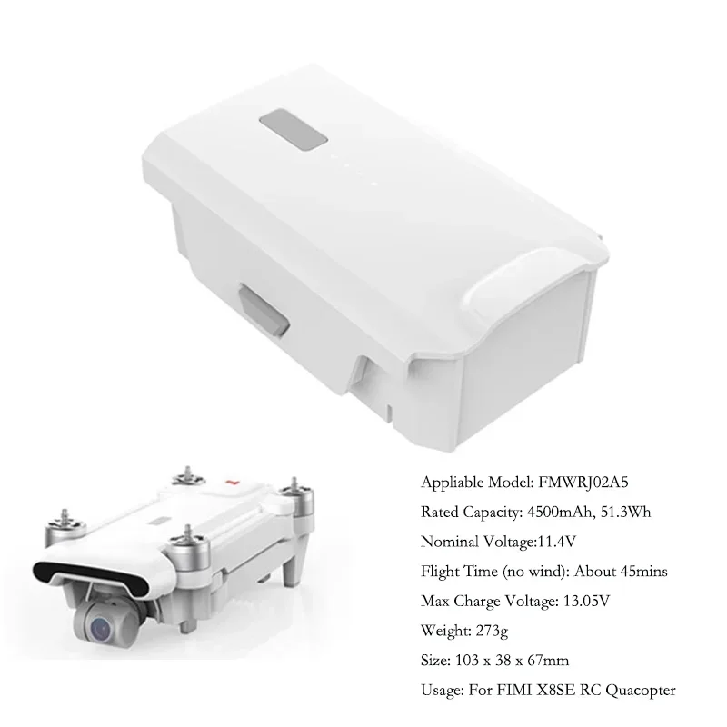 Imagem -04 - Bateria de Carregamento Inteligente para Fimi x8 se Bateria v2 33mins Tempo de Voo 11.4v 4500mah 2023