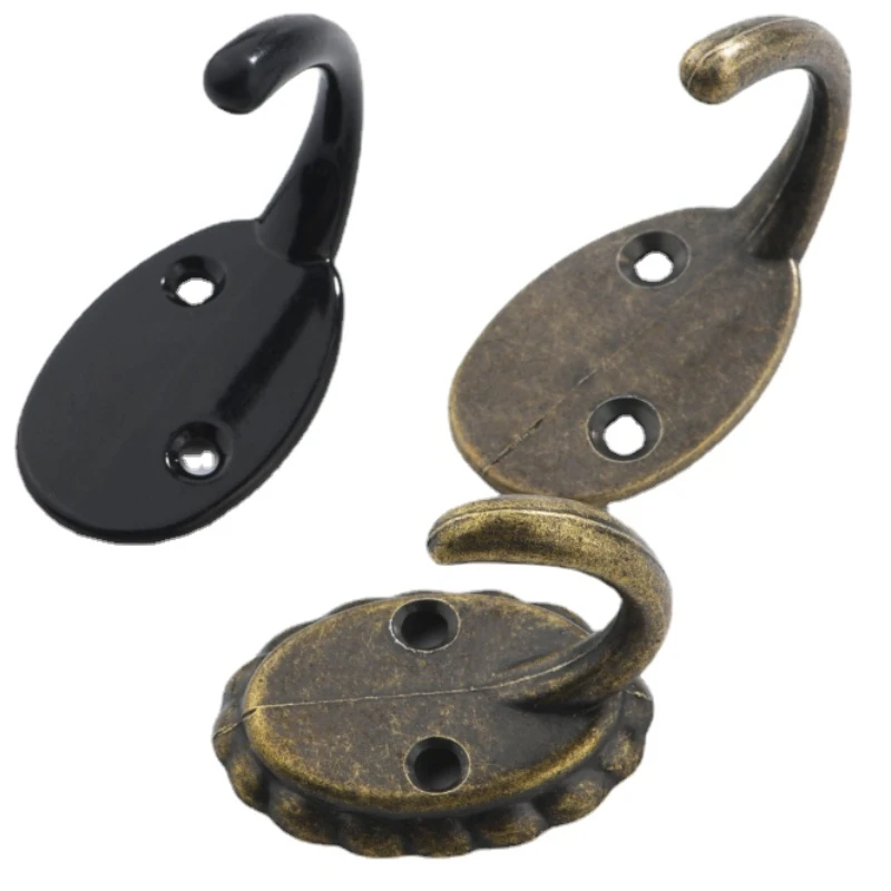 2pcs Simple antique European hook clothes wall hook bronze spray paint hardware accessories key hanger Zinc alloy wall hanger