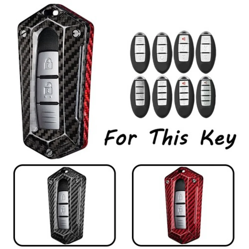 

A+ Carbon Fiber Car Key Case Cover For Nissan Teana 370Z Rogue Sentra Titan Altima