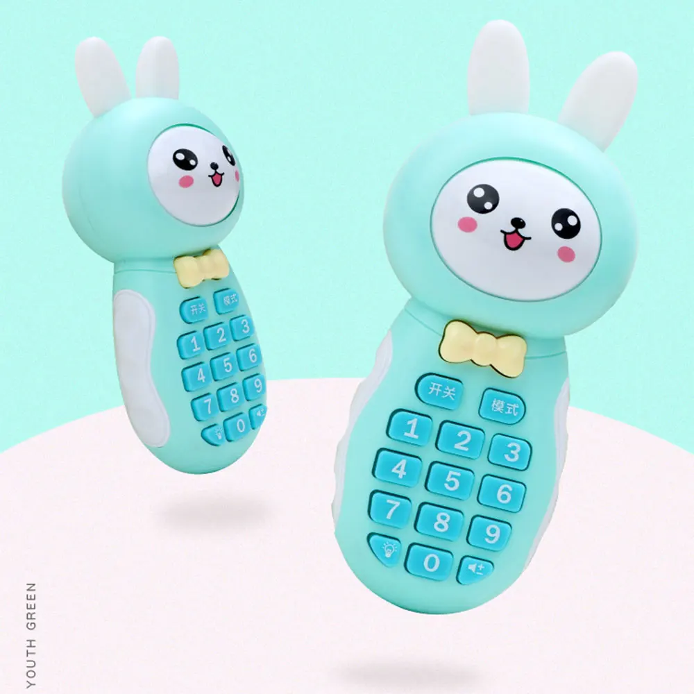 Baby Chewing Phone Early Education Cartoon Cute Funny Expression Cartoon Cute Rabbit Music Mobile Phone Educational