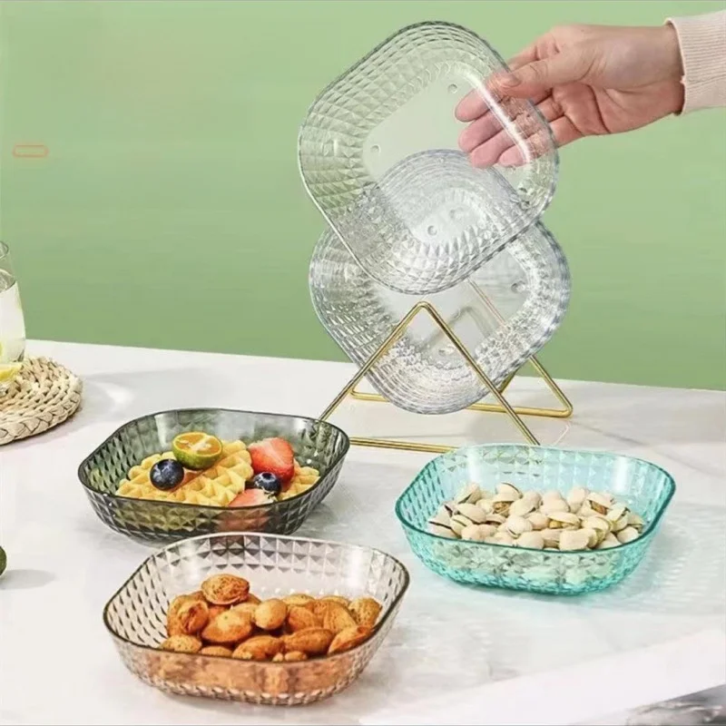 Transparent High-End Bone Dish for Table Use Home Use Living Room Fruit Plate Elegant Design Short Sleeve T-Shirt Casual Wear