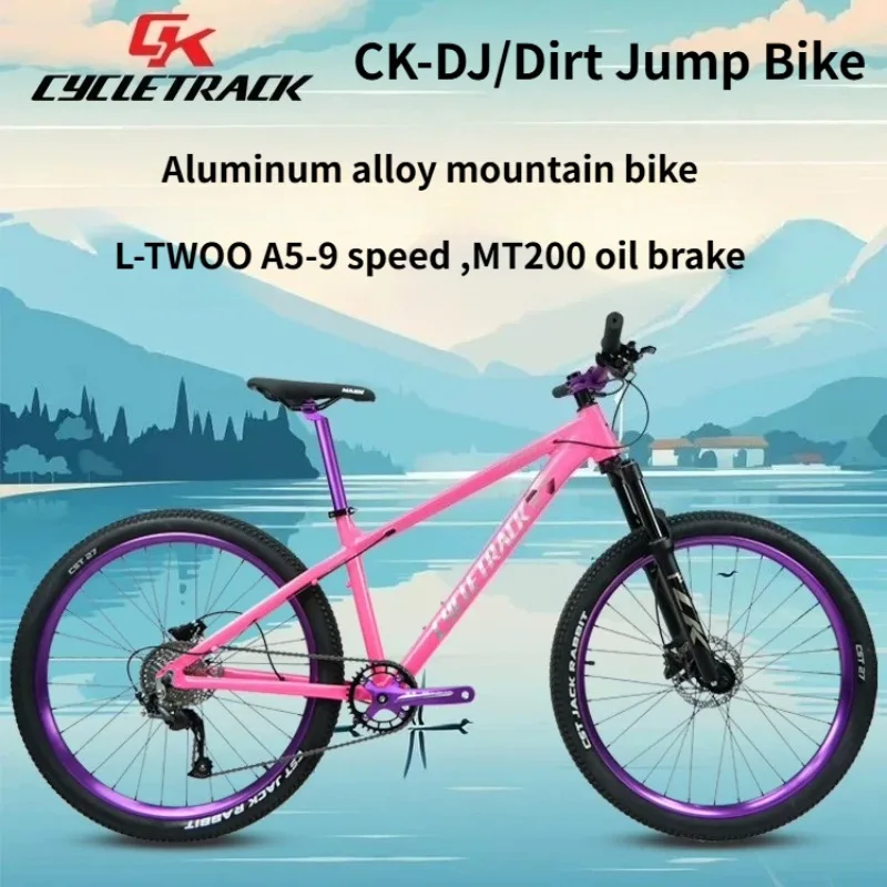 CYCLETRACK CK-DJ Aluminum Alloy Mountain Bike L-TWOO A5-9 Speed MT200 Oil Brake 27.5*15/17 Inch Slope Bike