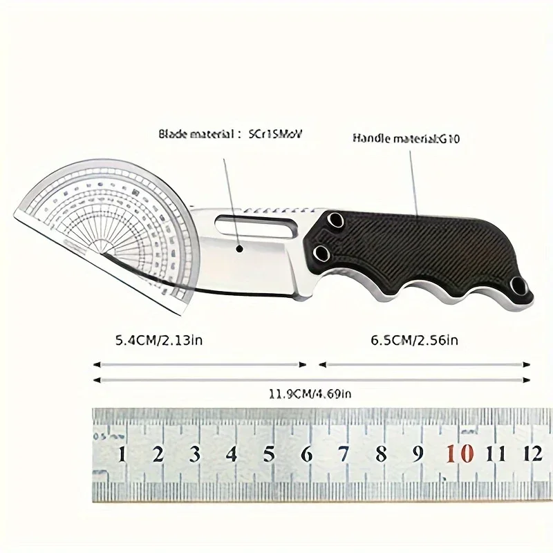 Mini couteau à lame fixe G10 manche 5Cr15MoV lame Camping chasse tactique survie en plein air outil Portable avec gaine en plastique ABS