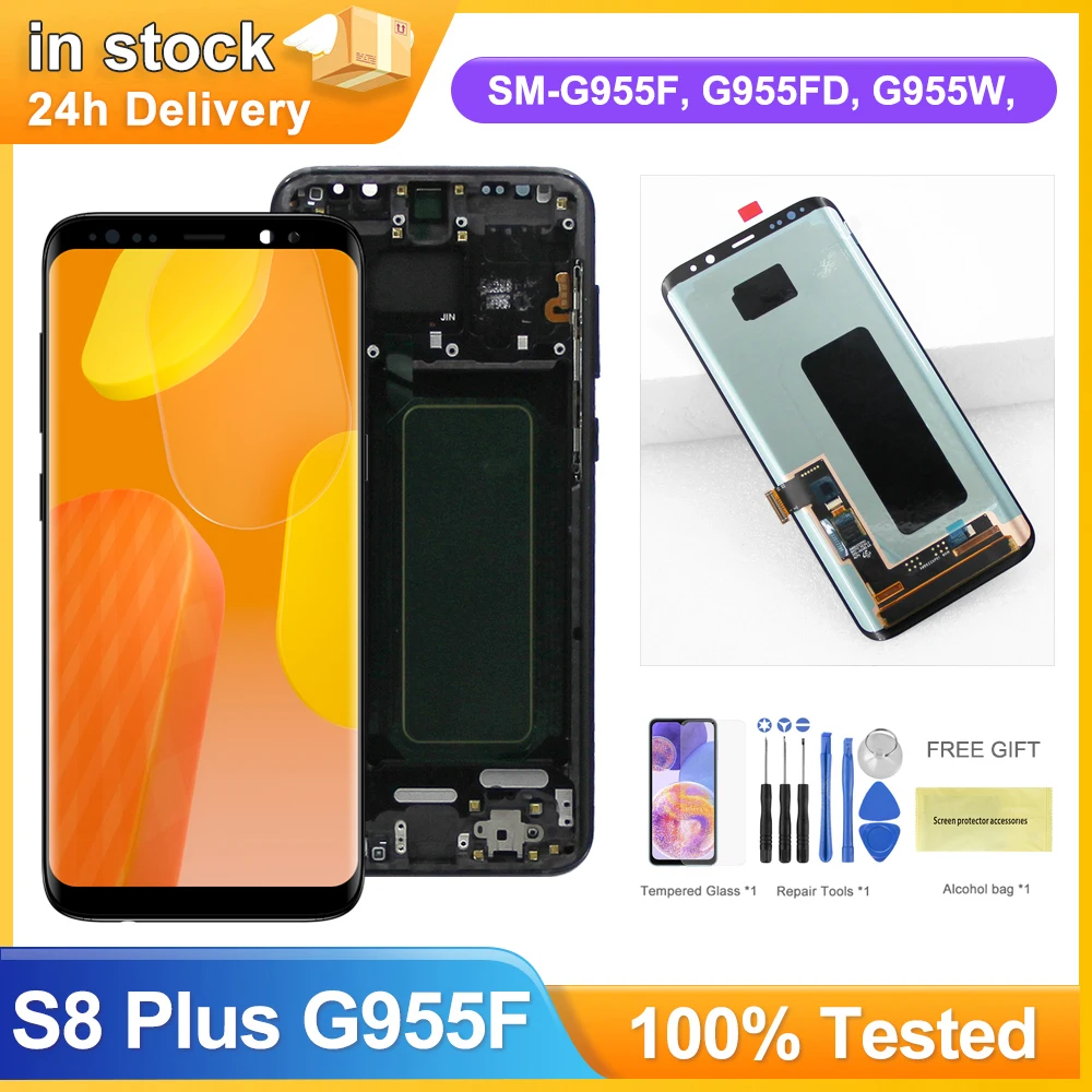 Super OLED S8+ G955F Screen Assembly for Samsung Galaxy S8 Plus Lcd display Digital Touch Screen with Frame Replacement