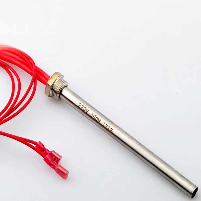 

220V 300W Threaded Single Head Heating Tube Wall Furnace Ignition Stainless Steel Heating Rod Electric Heating Tube