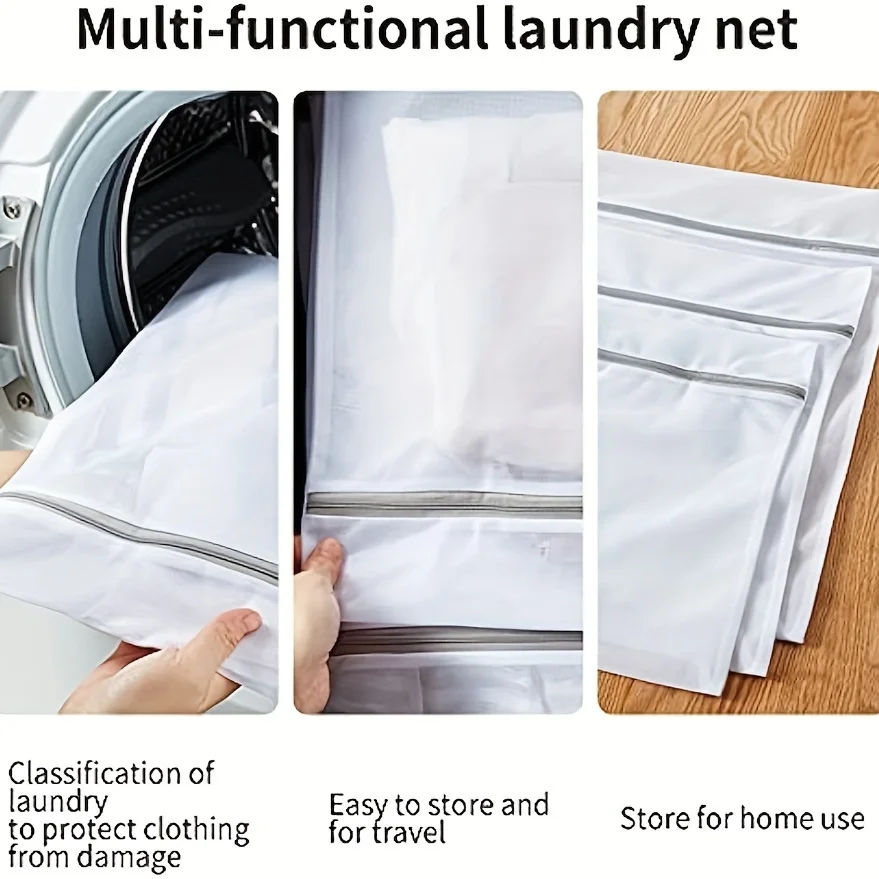 10pcs Anti-deformation Laundry Bag, Mesh Zipper Washing Bag, Combination Laundry Storage Bag For Travel, Underwear Bra Sock Clot