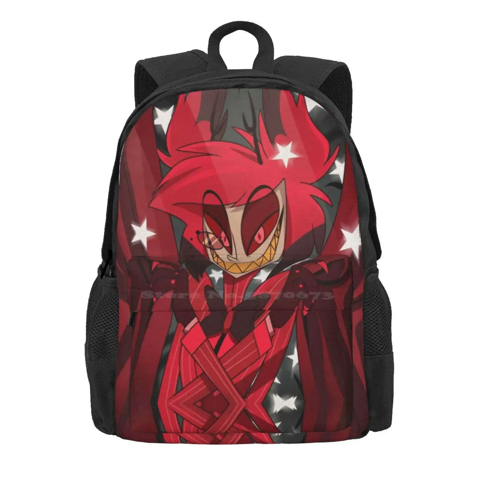 Alastor The Show Begins !! Hot Sale Schoolbag Backpack Fashion Bags Hasbin Hotel Vivziepopo Angel Dust Alastor Radio Demon