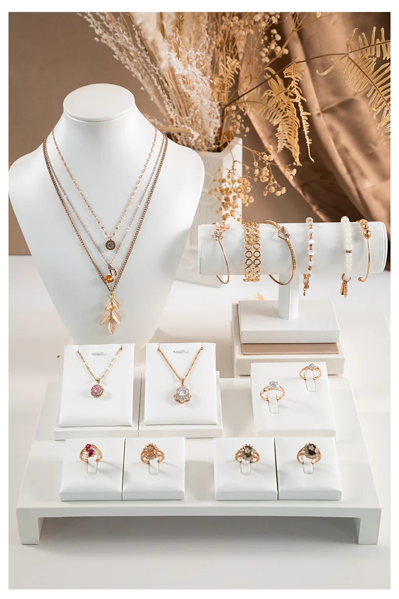 Pure WhiteJewelry Exhibitor Props Bracelet Earring Frame Wiredrawing Table Jewelry Tray Necklace Earring Ring Jewelry Display