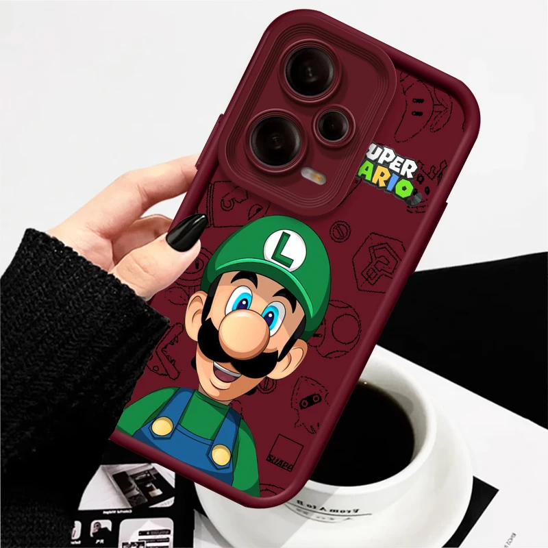 Anime Super M-Mario Cartoon Eye Ladder For Xiaomi Redmi Note 13 12 12C 11 11S 10 10C 10A 9C 9A Pro 5G Soft Phone Case