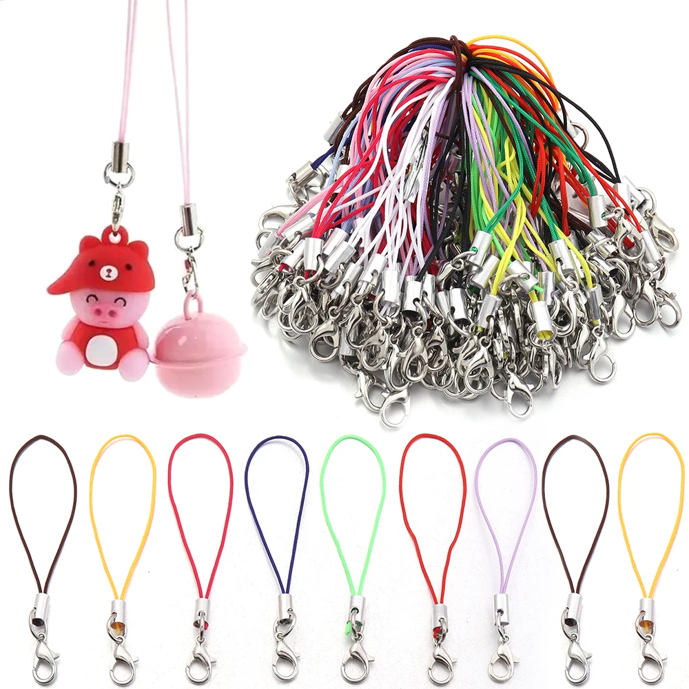 20 stücke Lanyard Strap Cord Mit Karabinerverschluss Jump Ring Polyester Faden Für DIY Schmuck Machen Telefon Taschen Kette Schlüsselring liefert