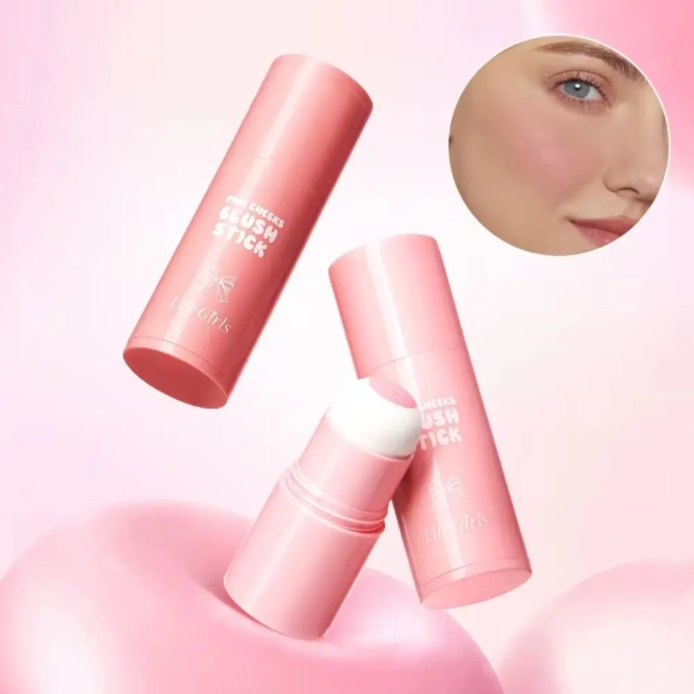 Natural Long-Lasting Blush Stick Multi-Purpose Velvet Solid Blush Cream Easy to Apply Low-Saturation Cheek Blush Makeup