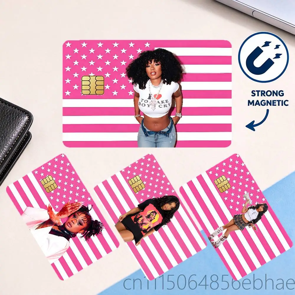 FOR Megan Thee Stallion Fashion Waterproof Anti-Scratch Card Skin Stickers Stylish Decor Covers for Credit Debit Cards