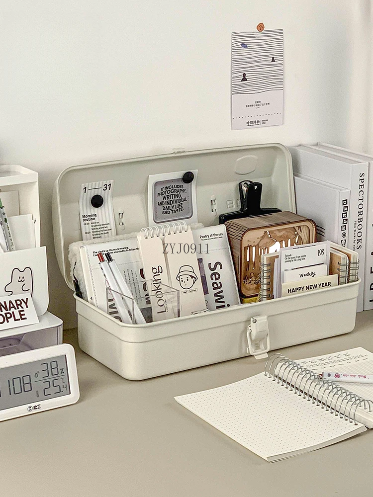 Cassetta degli attrezzi bianca per la casa, scatola di ferro, riparazione hardware per auto portatile