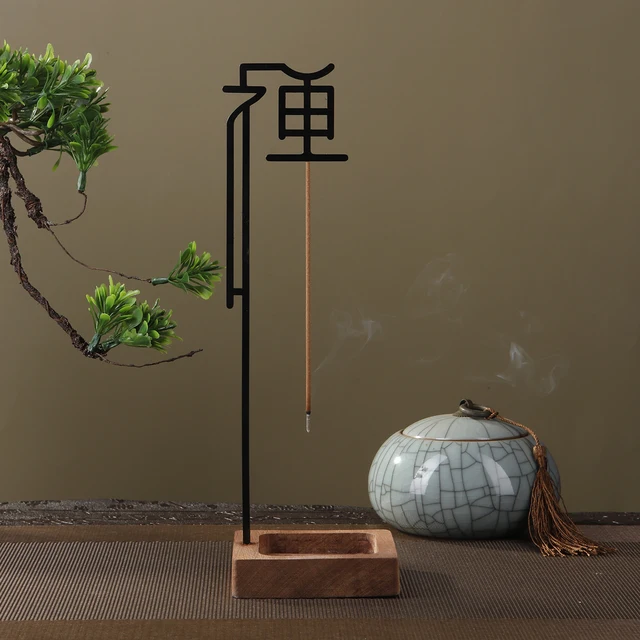 Chiński uchwyt na kadzidełka Zen na pałeczki do góry nogami kadzidło z drewnianym łapaczem popiołu materiały buddyzskie Home Decor