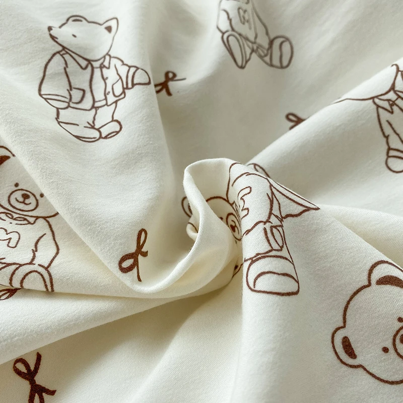 1pc Little Bear Pattern Printing Duvet Cover For Double Bed Cute Patterns Washed Cotton 극세사 침구세트 200x230cm 극세사 이불 No Pillowcase