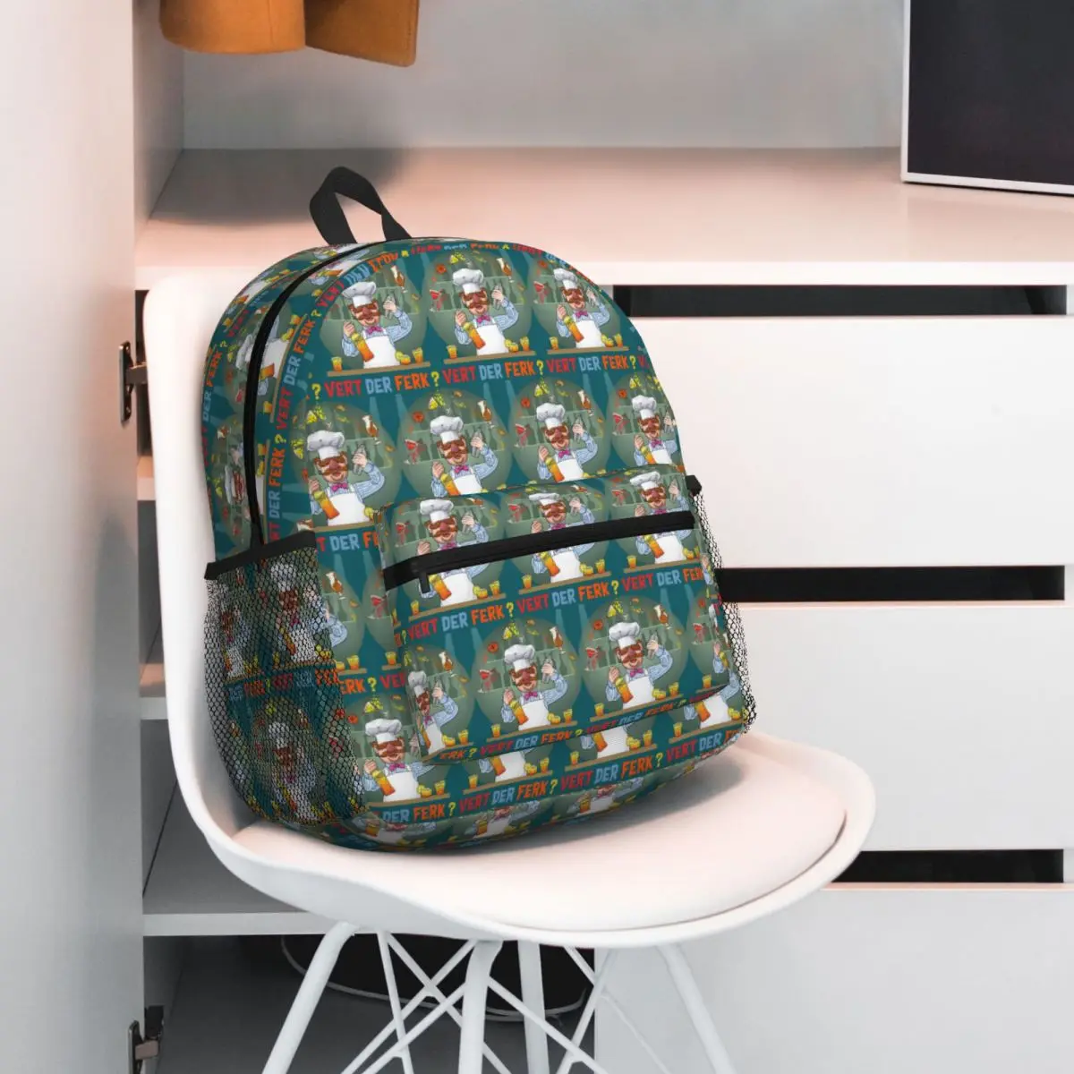 

Swedish Chef Backpack Student BookBag Kids School Bag Computer Shoulder Bags for Boys Girls