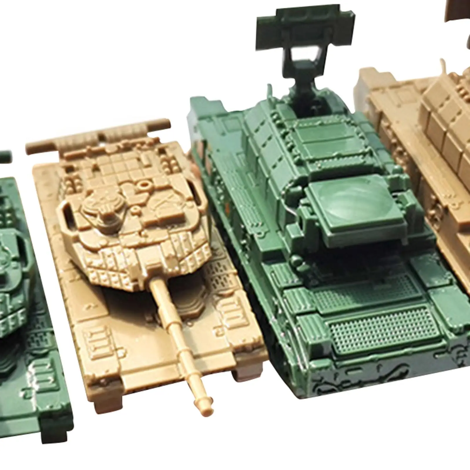 4 Stuks 1/144 Tank Model Collectables Building Kits Educatief Speelgoed Brain Teaser Tank Voertuig Speelgoed Bureau Decor Voor Meisjes kinderen