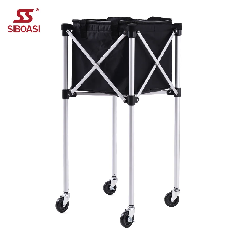 

Foldable Volleyball Cart Portable Basketball Football Tennis Ball Carry Cart with Carry Bag and Wheels