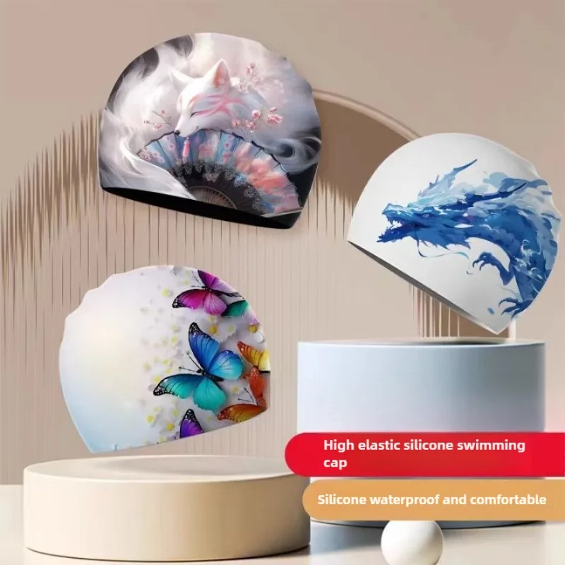 

Swim Cap - High Elasticity for Adults, Men, Women, and Children - Cartoon Design