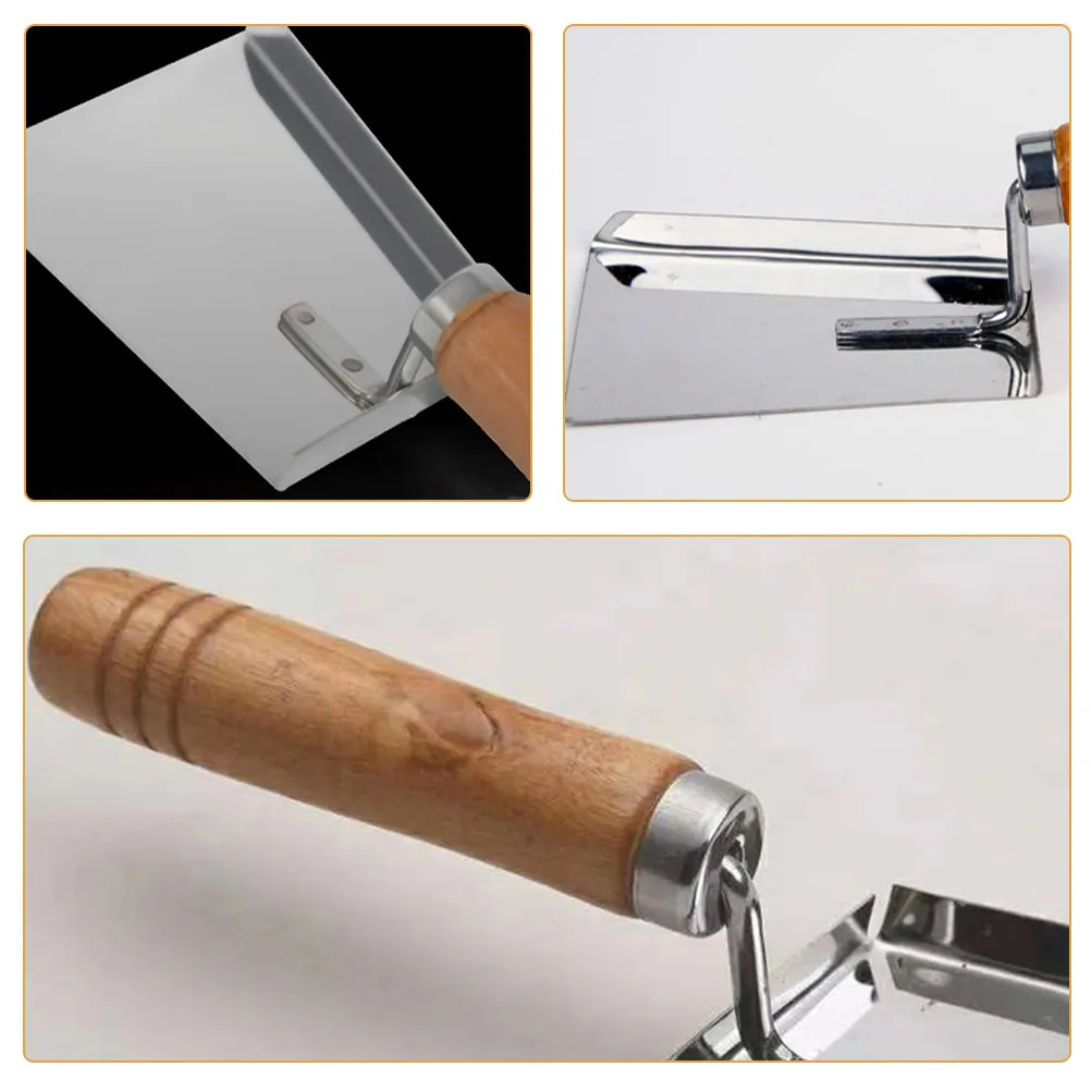 Stainless Steel Beehive Cleaning Shovel Wood Handle Hive Scraping Tool Portable Beekeeping Scraper Efficient Hive Cleaner Tool