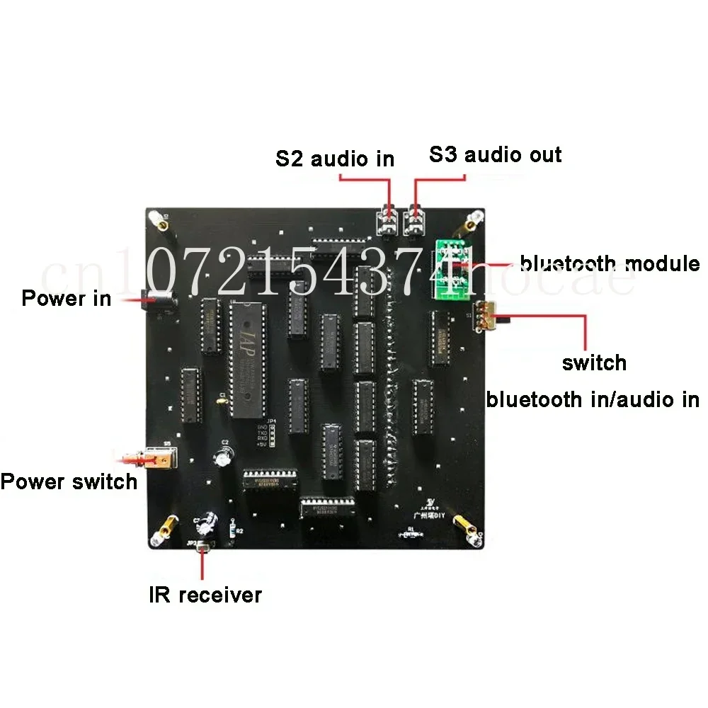 Bluetooth welding kit, colorful Guangzhou Tower, 32 floors, X32 columns, LED light cube, music score, unassembled