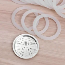 Seal Silicone Coffee Ring Gaskets And Aluminum Moka Pot Filters Replacement Kit For Kitchen  Espresso Makers Accessories