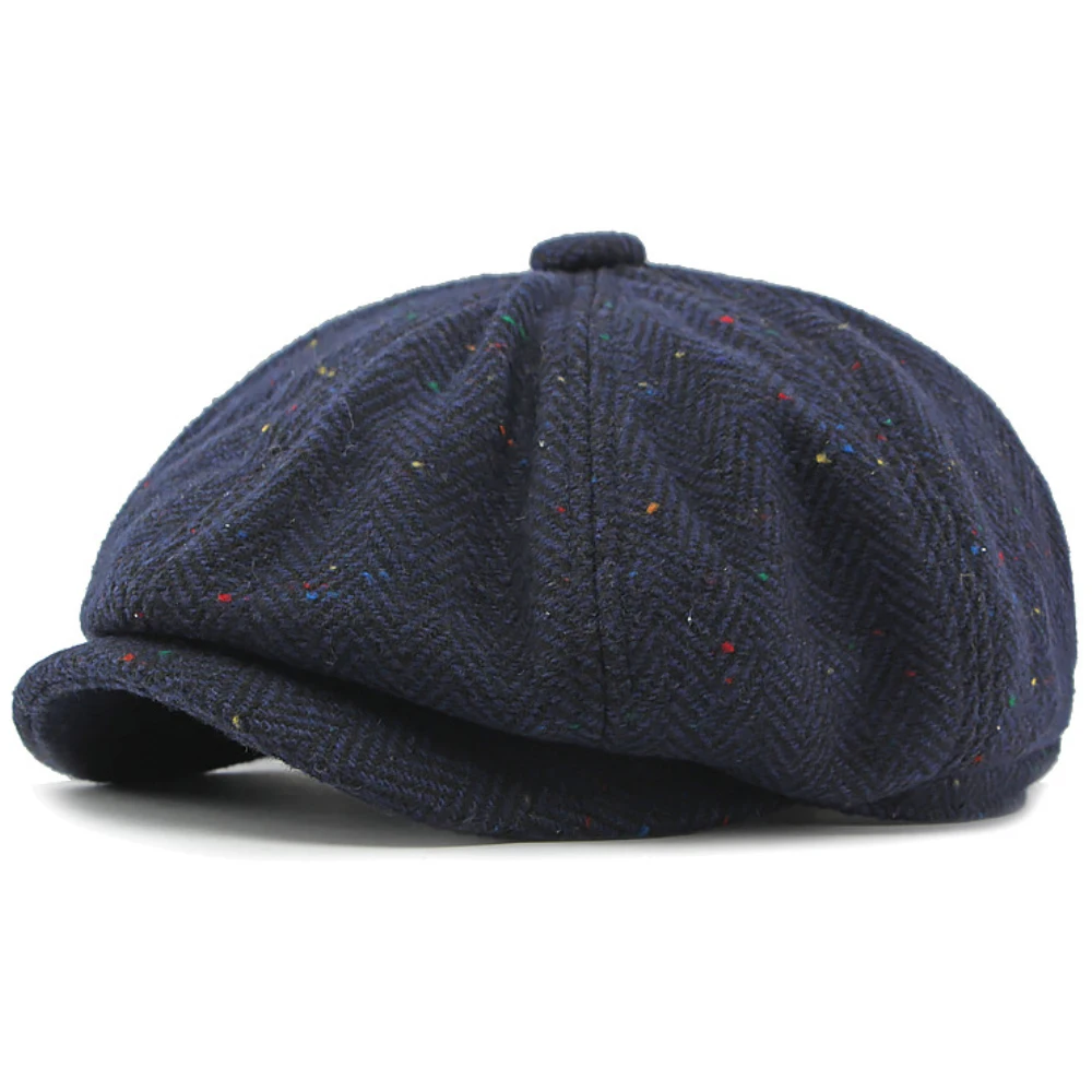 Mz4253 boinas outono inverno chapéus para homens mulheres xadrez artista pintor boina de lã chapéu hera boné plano masculino feminino boina octogonal
