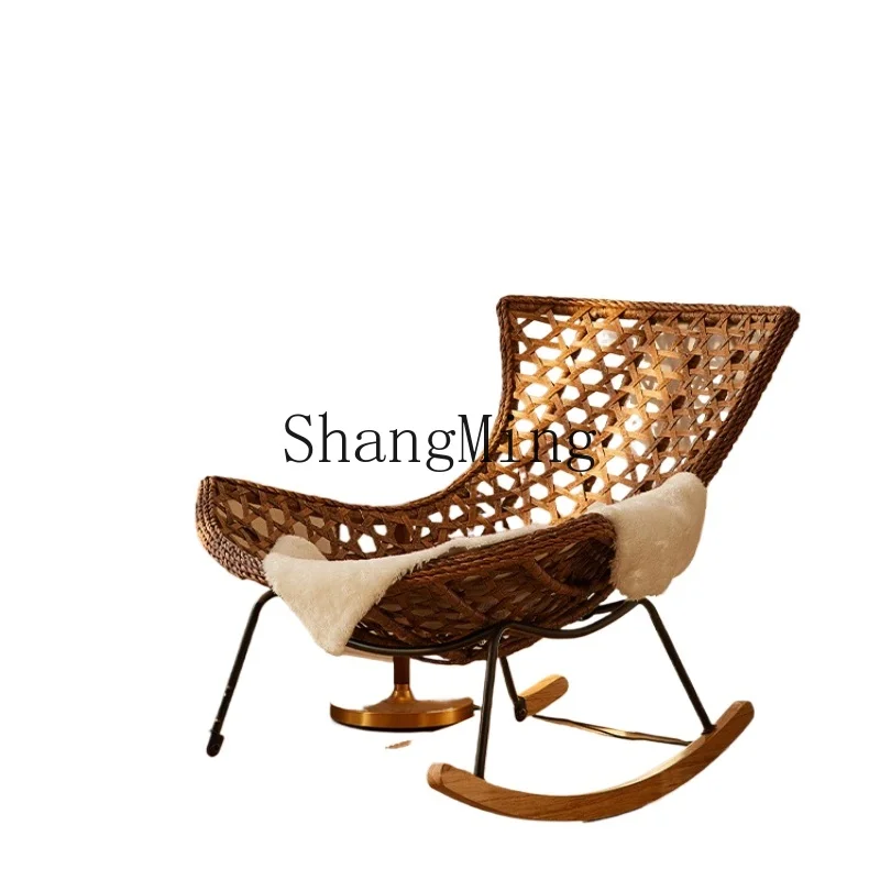 

LXY Home Outdoor Leisure Rattan Chair Living Room Single Lazy Sofa Rocking Chair