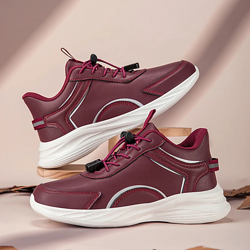 

Unisex Sports Shoes Winter Leather Lightweight Soft Rebound Casual Outdoor Fitness Shoes Anti Slip Running Shoes for Men Women