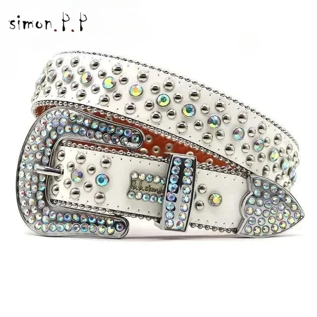 

Punk Rock Belts for Women Luxury Brand Letter Rhinestone Bling Buckle PU Decorative Y2k Waist Belt Vintage Men Jean Waistband