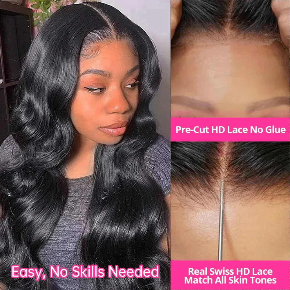 Wear And Go Glueless Human Hair Wig Preplucked Malaysian Body Wave 6x4 HD Lace Frontal Human Hair Wigs For Women Gotowa do noszenia