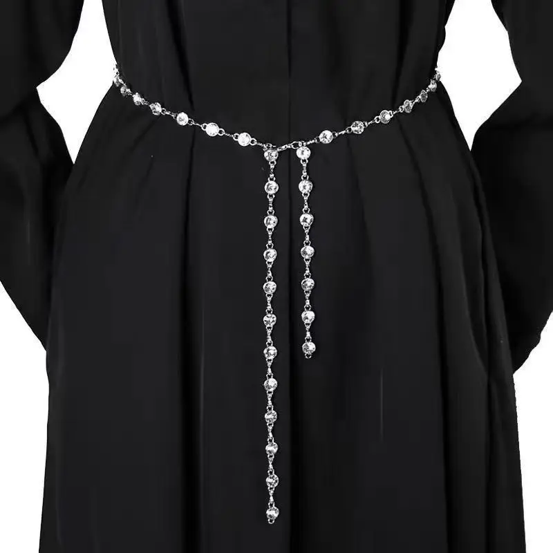 

Women's Fashion Rhinestone Metal Waist Chain - Chain Inlaid Accessory Sash & European-American Style Body Chain