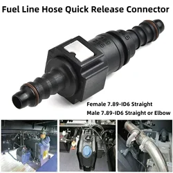 1Set Car 7.89mm ID6 Fuel Line Hose Quick Release Connector Car Straight Fuel Line Hose Pipe Coupler Quick Release Connector SET