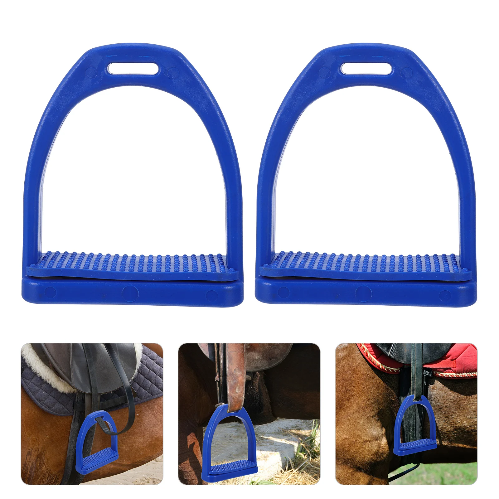 

2pcs Plastic Stirrups With Rubber Pad Non Slip Equestrian Safety Stirrup For Horse Riding Durable Western Saddle Stirrups Trail