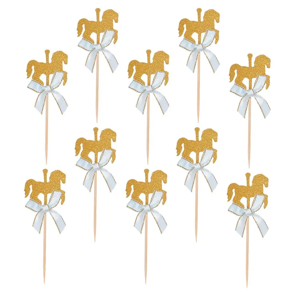 40 Pcs Carousel Cake Topper Bamboo Fruit Insert for Baby Shower Wedding Party Decorations Unique