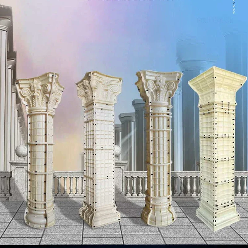 Commercial Striped Roman Column Mold for Rural Plastic Round Decorative European Building Mold Simple Cement Column for House