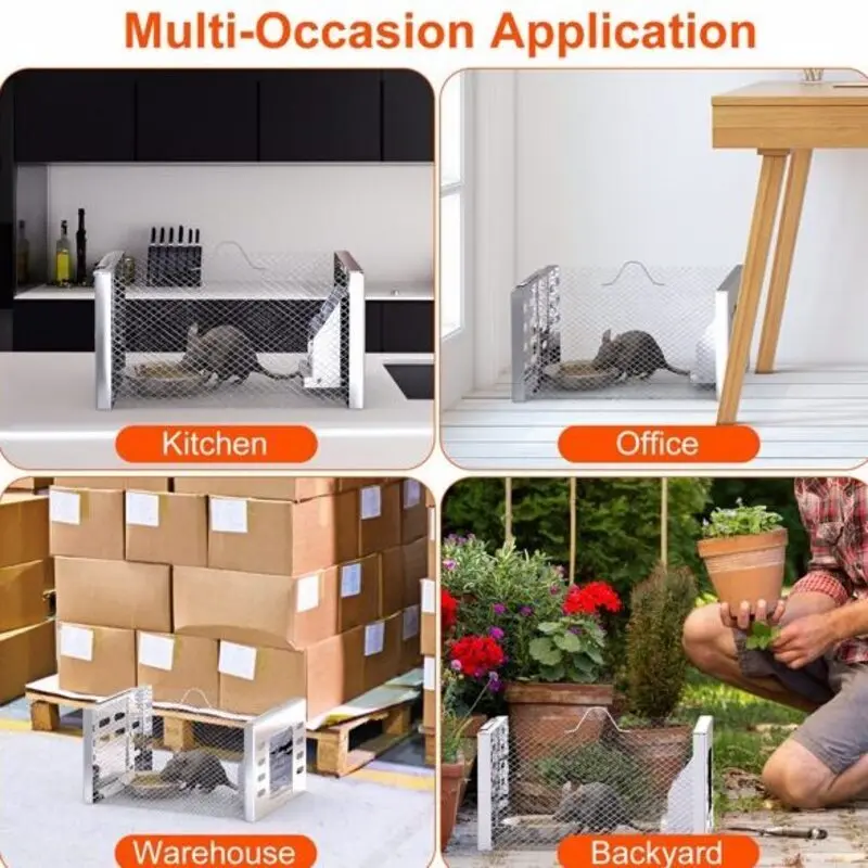 2 قطعة مصيدة الفئران البشرية الصيد والإفراج عن مصائد قفص الماوس الحية مع محاصرة الدورة المستمرة التلقائية هو ماوس القوارض السنجاب