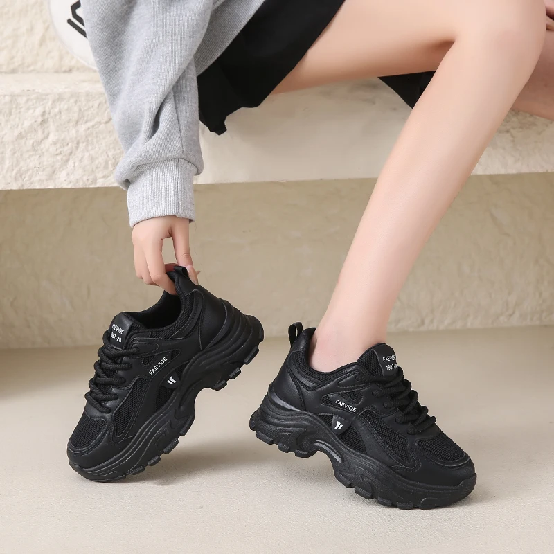 CRLAYDK Designer Chunky Sneakers for Women Mesh Platform Dad Walking Shoes Casual Breathable Ladies Running Sports Summer Tennis