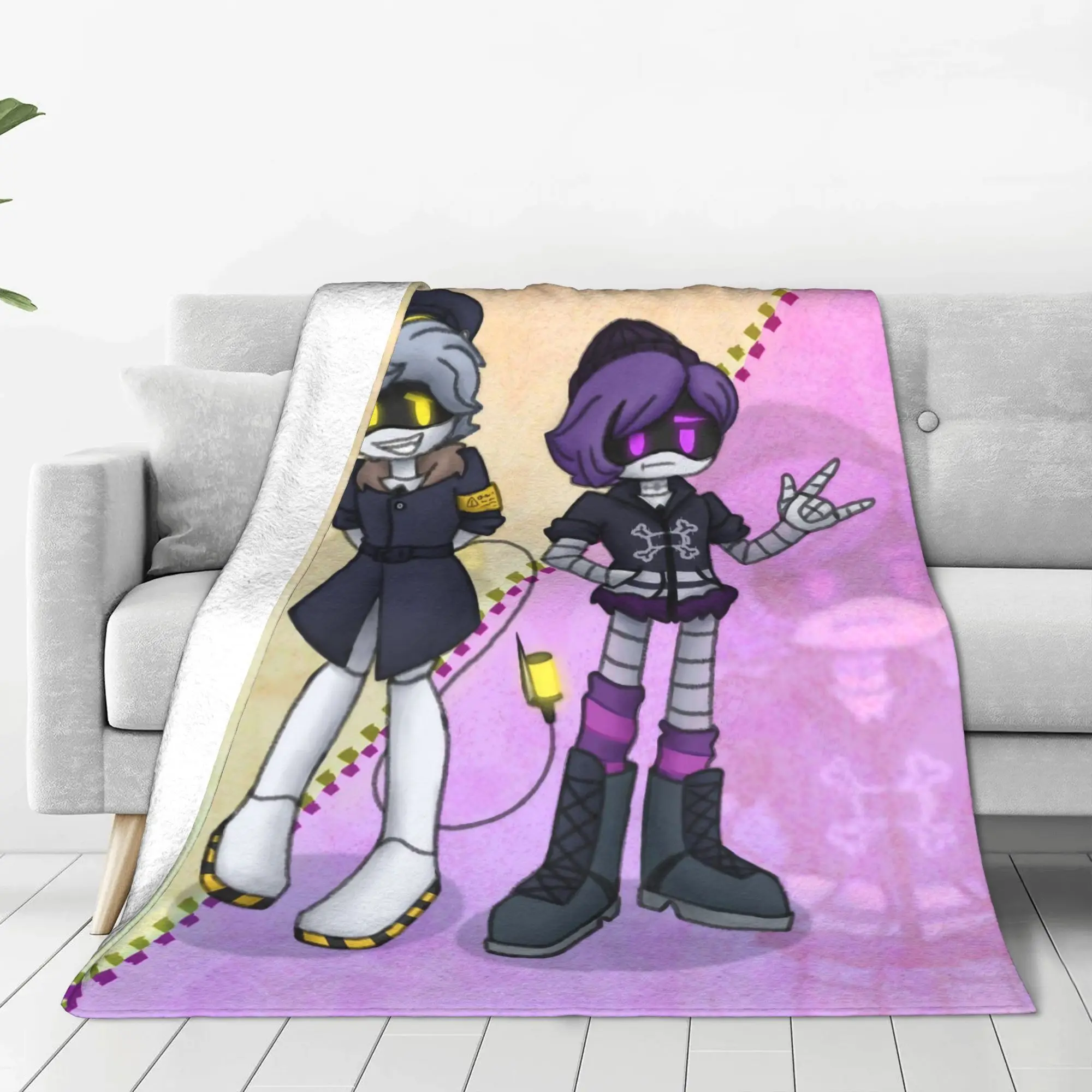 Murder Drones N and Uzi Fleece Throw Blanket  Blanket for Home Travel Warm Bedroom Quilt