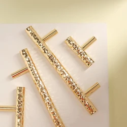 Polished Gold Furniture Knobs and Handles Solid Brass Long Handle for Cabinet Drawer Luxury Wardrobe Pulls Door Knob Hardware