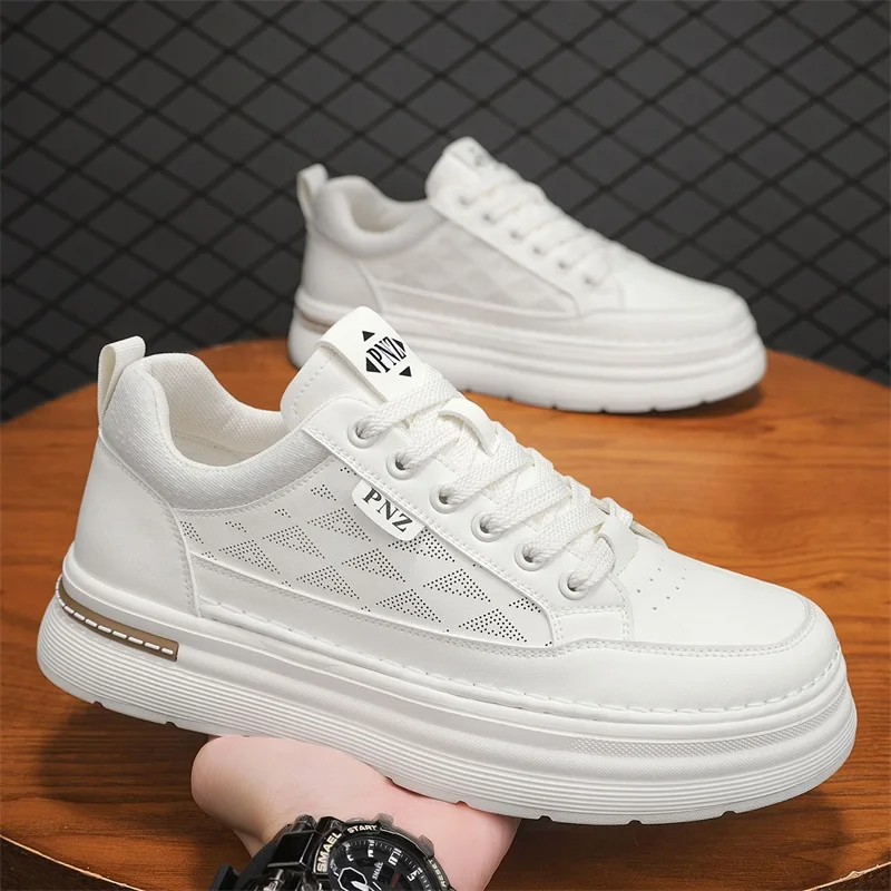 

Кожаная повседневная обувь для мужчин, дышащие туфли без шнуровки, мужские кроссовки, нескользящие, легкие, удобные мужские кроссовки для улицы