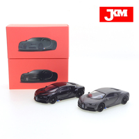 JKM 1/64 Bugatti Automotive Chiron Shiny Black Matte Gray Cars Alloy Vehicle Diecast Metal Model Kids Xmas Gift Toys for Boys