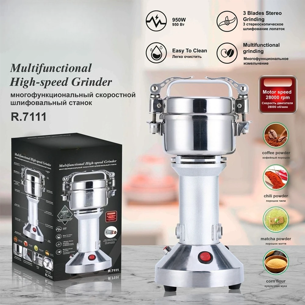 Household Commercial Mill Electric Dry Mill Whole Grains Medicinal Materials Coffee Grinder