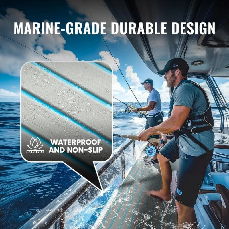 KXKZREN مخصص 2012 Sea Ray 260 SD طقم قمرة القيادة عدم الانزلاق إيفا رغوة وسادة الأرضيات كاياك ذاتية اللصق فو خشب الساج التزيين ورقة