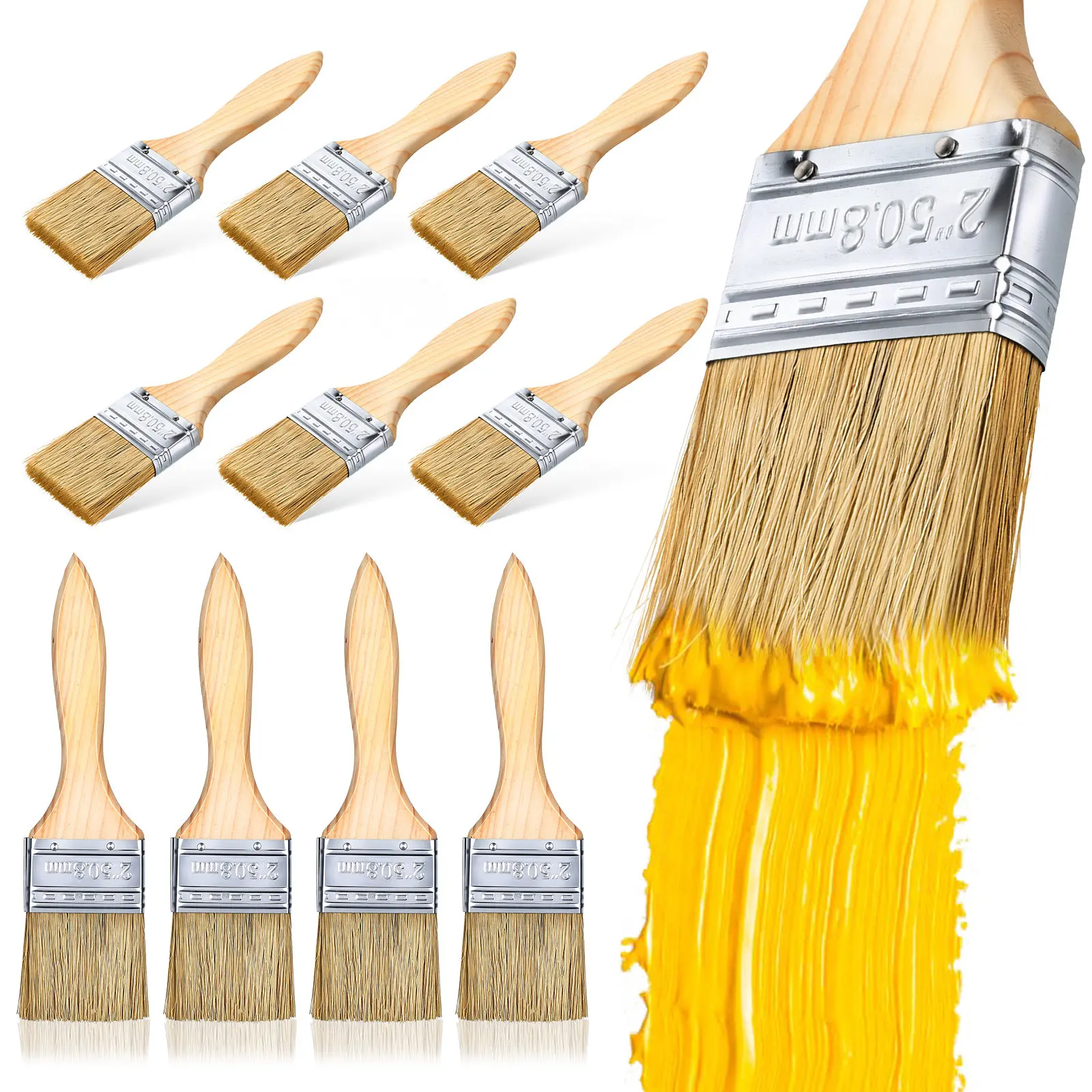 30Pcs Kuas Cat Datar Gagang Ka - Wood Stain Brush ulasan dan harga