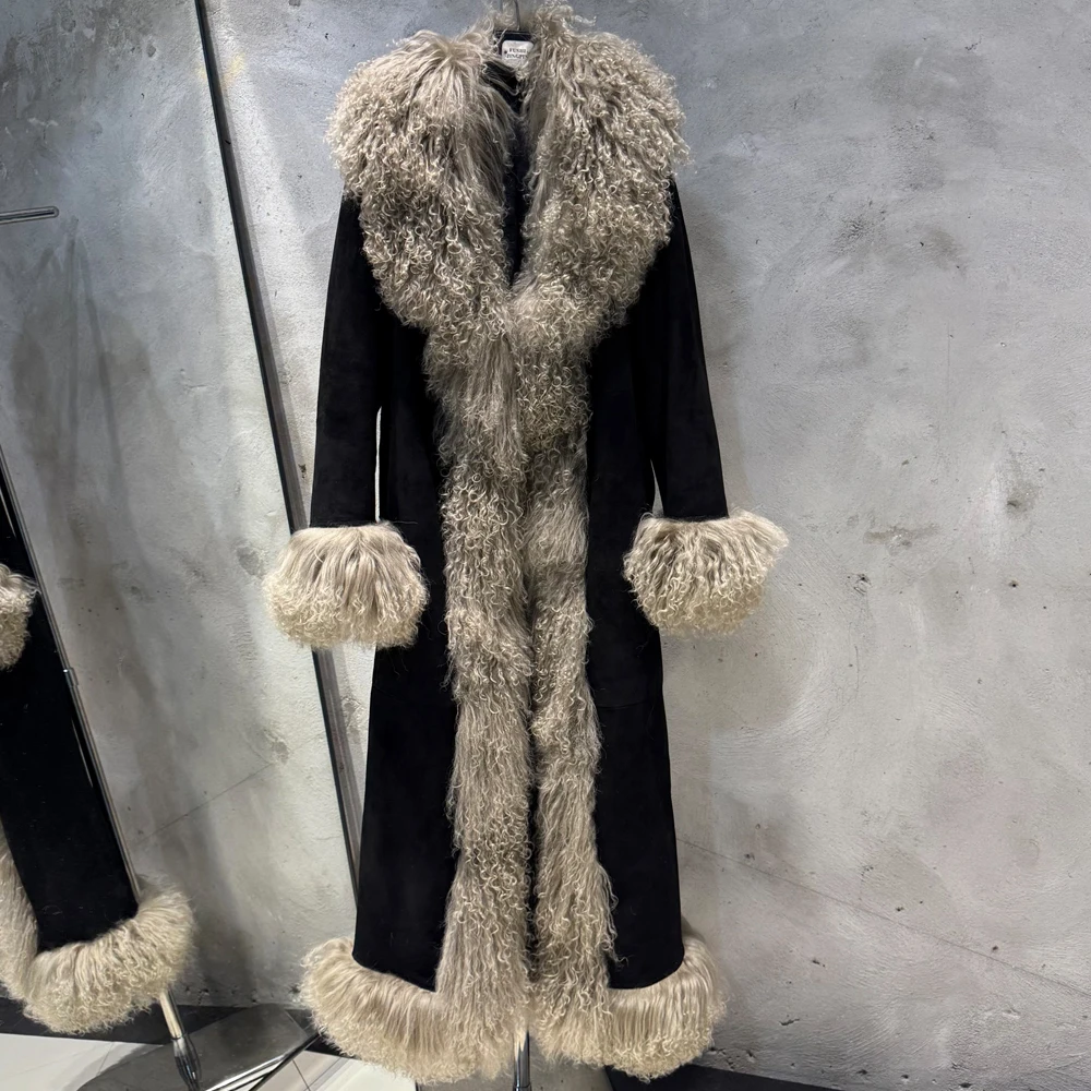 Sheep Fur Coat Long Women Autumn Genuine Sheepskin Coat Long with